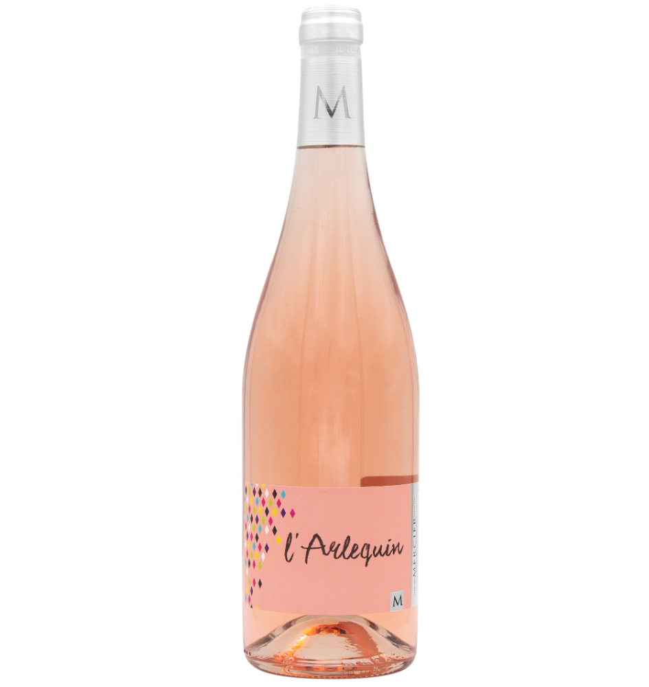 Photo de notre vin rosé Arlequin en bouteille, vendu en ligne