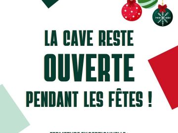 ✨ La cave reste ouverte pendant les fêtes ! ✨
Nous avons le plaisir de vous accueillir aux horaires habituels, du lundi au samedi.
Fermeture les dimanches...